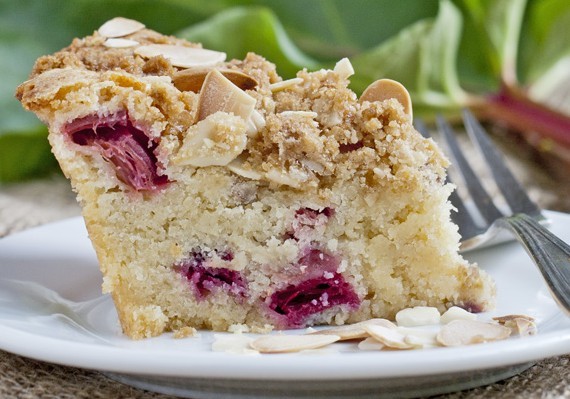 Rhubarb Almond Coffee Cake