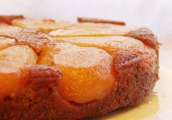 Honey and Orange Upside-Down Pear Cake