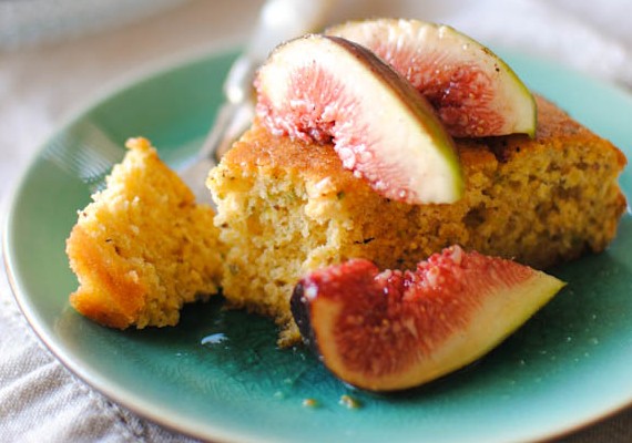 Pistacho Polenta Cake with Mandarin Syrup & Figs