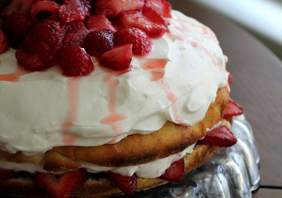 Strawberries and Cream Butter Cake