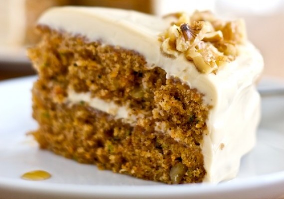 Zucchini Carrot Cake with Maple-Brown Sugar Frosting