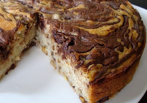 Banana Chocolate Marble Cake