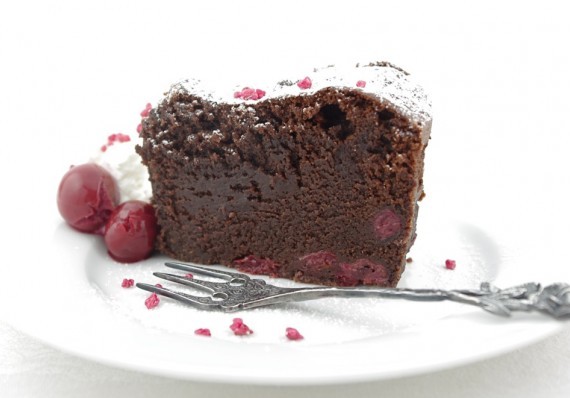 Chocolate Cake with Cherry and Mascarpone Cream