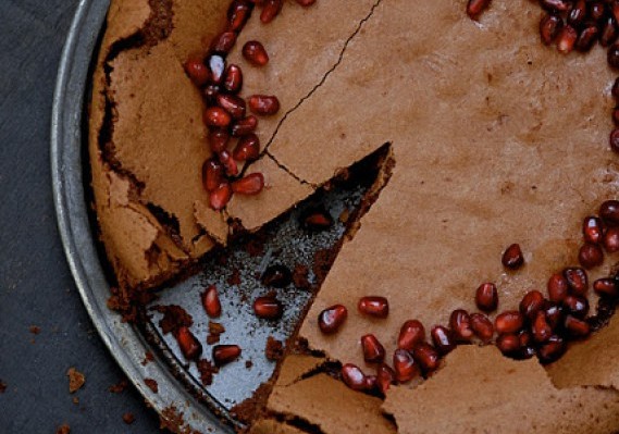 Flourless Chocolate Pomegranate Cake