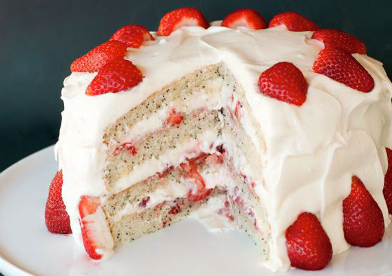 Strawberry Poppy Seed Cake