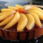 Fresh Ginger Cake with Caramelised Pears