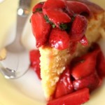 Lemon Buttermilk Cake with Strawberry and Pimms Compote