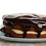 Caramel Sugar Cake with Dark Chocolate Ganache