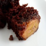 Chocolate Upside-down Cake with Banana