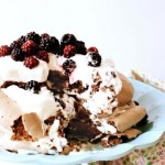 Chocolate Meringue Cake with Blackberries