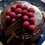Coconut Layer Cake with Chocolate Ganache and Raspberries