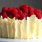 Lemon Raspberry Sponge Cake with White Chocolate Shards