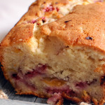 Fresh Peach Coffee Cake with Raspberries